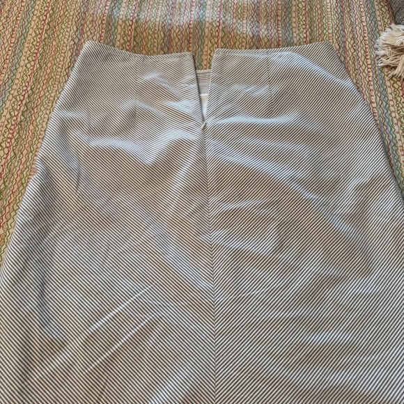 Vintage Banana Republic Lined Cream Striped Midi A-Line Skirt for Work Size 8 - Picture 7 of 9
